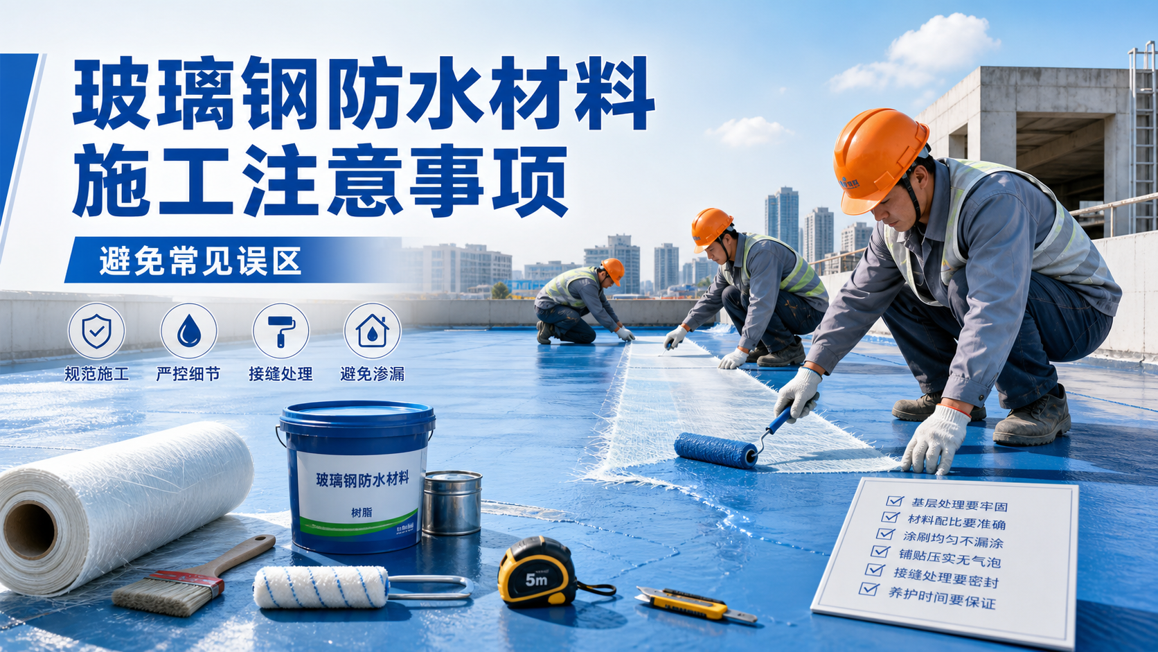 玻璃钢防水材料施工注意事项,避免常见误区 济源 版